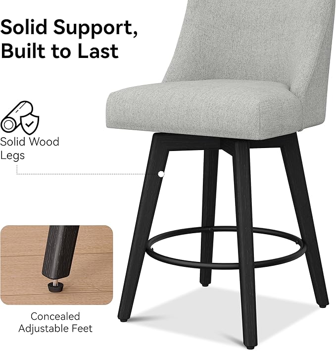 Counter Height Bar Stools Set of 6, Modern Swivel Barstools - Image 5