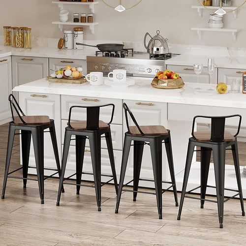 24 Inch Swivel Bar Stools Set of 4 - Image 2
