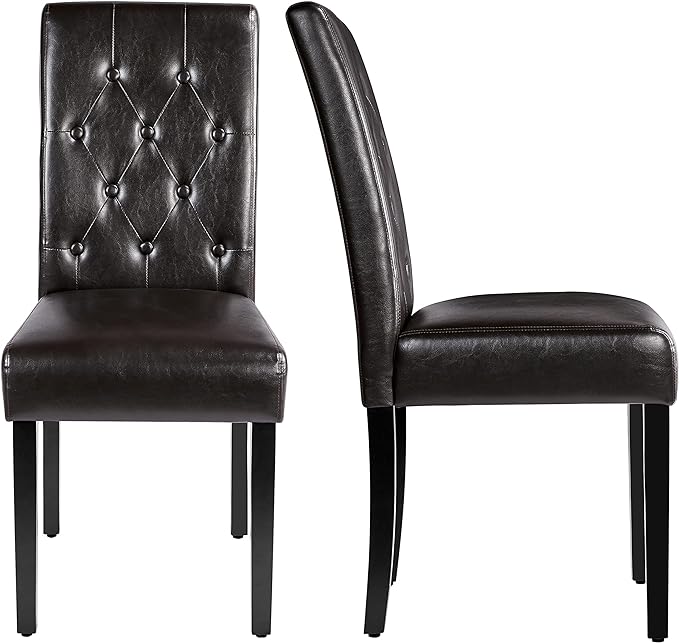 Yaheetech Dining Chairs Set of 2 Modern Style Faux Leather Dining Room Chairs by Yaheetech