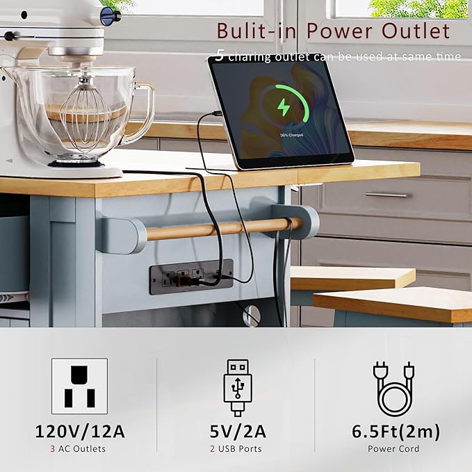 YOTPO 53" Large Kitchen Island - Image 4