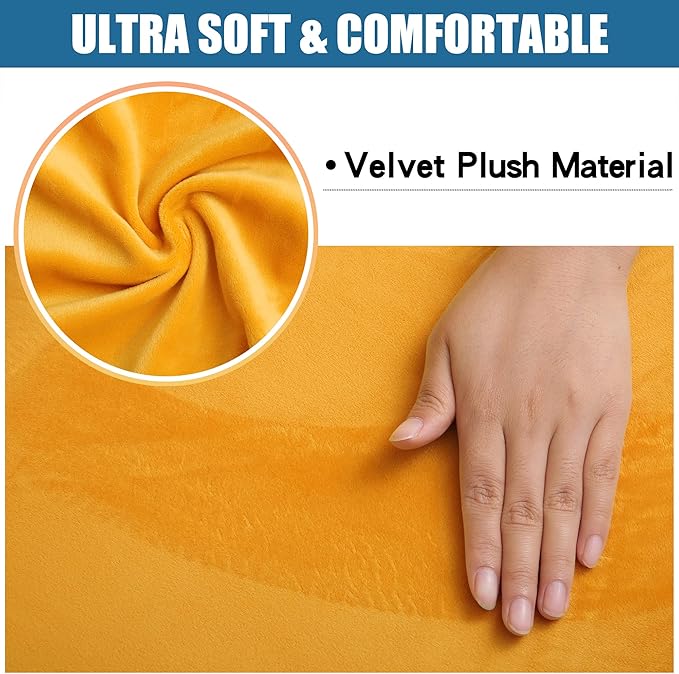 Smiry Velvet Seat Covers for Dining Room Chair Set of 4, Stretch Fit Removable - Image 2