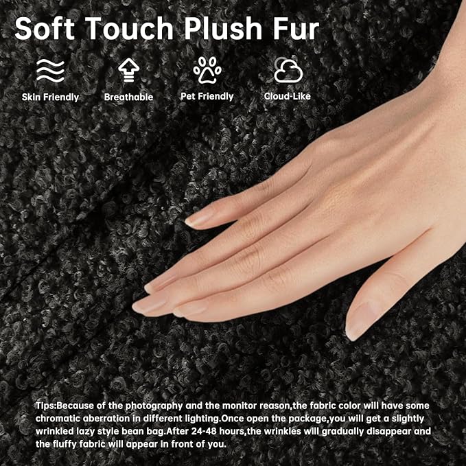 Bean Bag Chairs for Adults, BeanBag Reading Chair Memory Foam Couch, Floor - Image 3