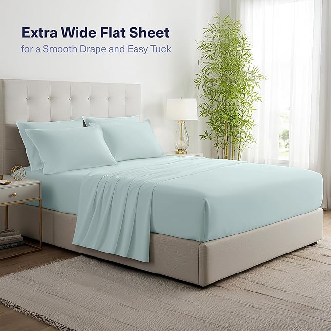 Kickoff Viscose Bamboo Sheets Queen Size 4-pc 100% Organic Bamboo Viscose Bed - Image 6