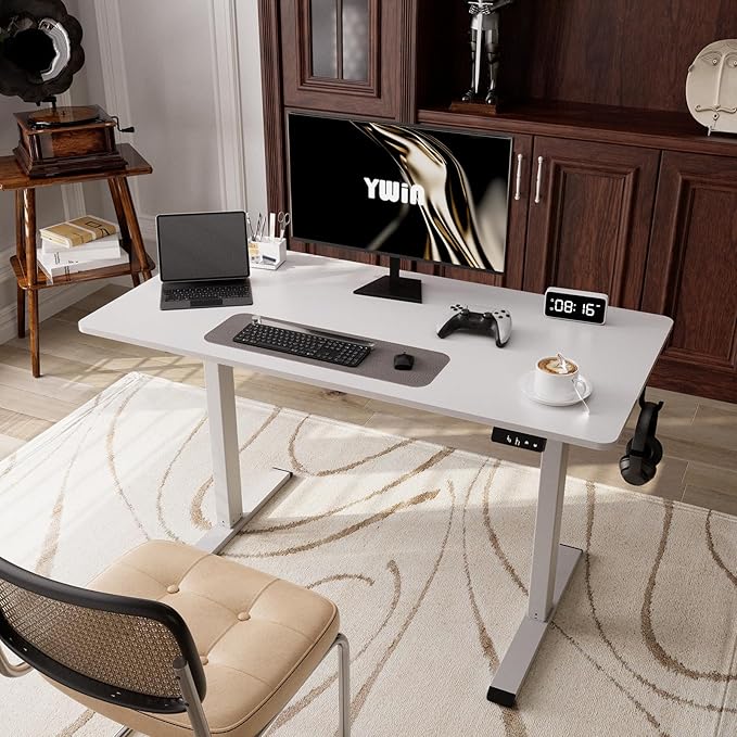 Ywin Electric Height Adjustable Standing Desk, 55 x 24 inches Sit Stand Desk - Image 2