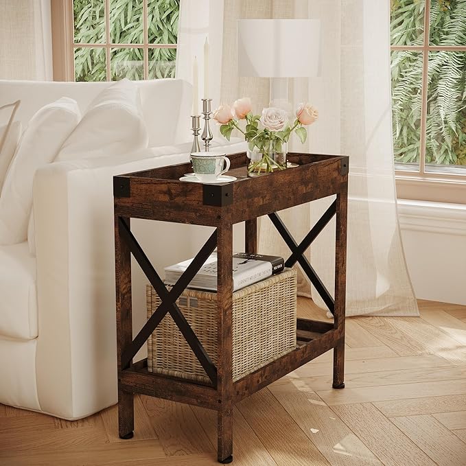 Narrow Side Table, Slim End Table, Sofa Side Table, End Table Nightstand - Image 6