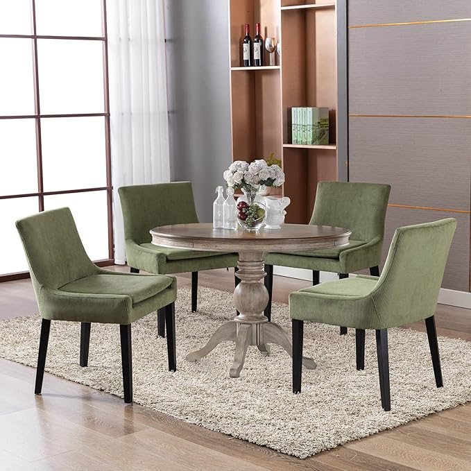 COLAMY Modern Dining Chairs Set of 4, Upholstered Corduroy Accent Side Chairs - Image 7