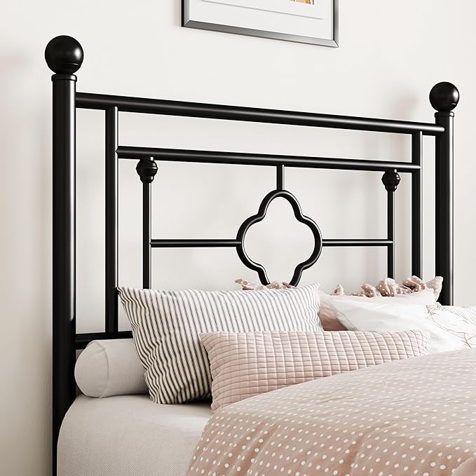 SHA CERLIN 14 Inches Twin Size Metal Platform Bed Frame/Vintage Iron-Art - Image 4