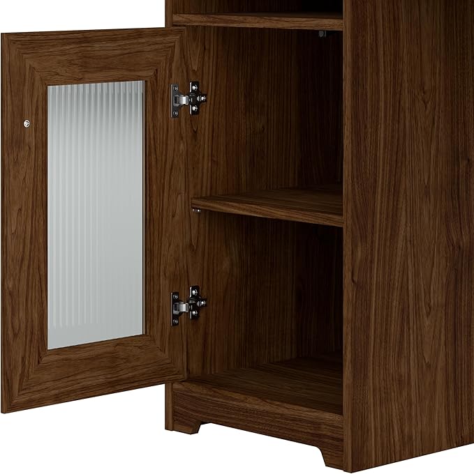 Bush Furniture Cabot L Shaped Computer Desk in Modern Walnut | Corner Table - Image 6