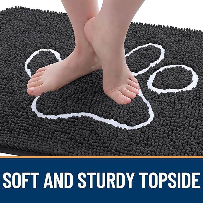 OLANLY Door Mat for Muddy Dog Paws 40x32, Ultra Absorbent Chenille Mud Doormat - Image 4