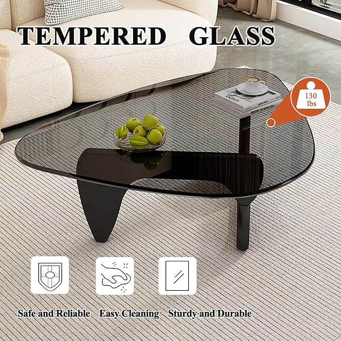Modern Glass Coffee Table for Living Room, Sleek Coffee Tables, Suitable for - Image 3