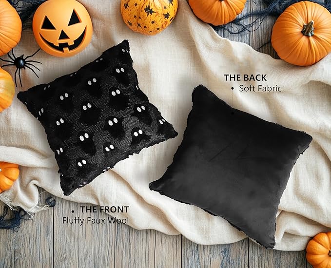 4TH Emotion Halloween Ghost Decorative Pillow Covers 20x20 Set of 2 - Image 5