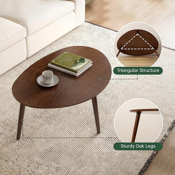 Small Oval Nesting Table, Mid Century Coffee Tables - Image 4