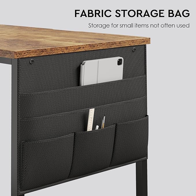 Ｍａｉｈａｉｌ 59" Computer Desk with 3 Fabric Drawers and Wooden Shelves - Image 7