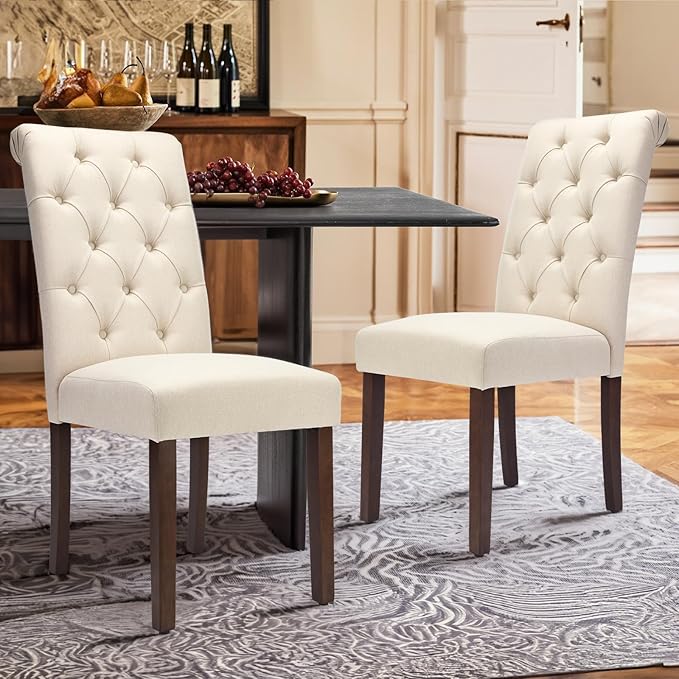 COLAMY Tufted Dining Chairs Set of 4, Accent Parsons Diner Chair Upholstered - Image 3