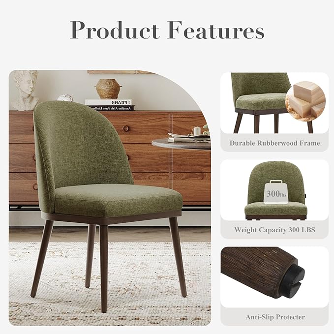 COLAMY Upholstered Dining Chairs Set of 6, Large Dining Room Kitchen Chairs - Image 5