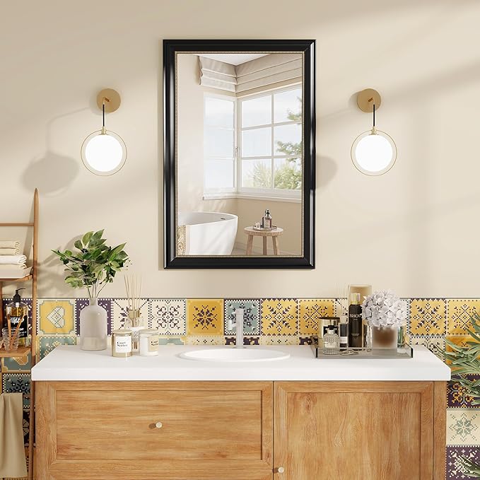 Axeman 30x40 Rectangular Wall Mirror, Decorative Bathroom Mirror, Traditional - Image 2