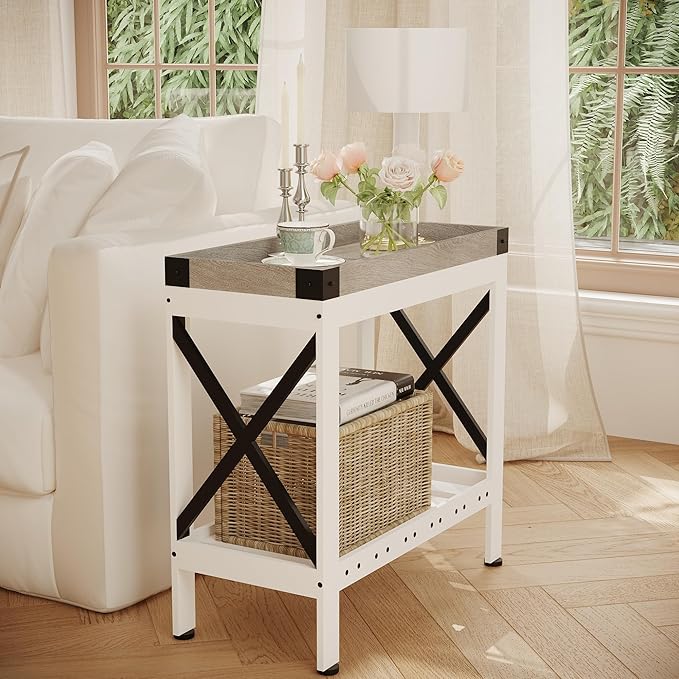 Narrow Side Table, Farmhouse End Table - Image 7