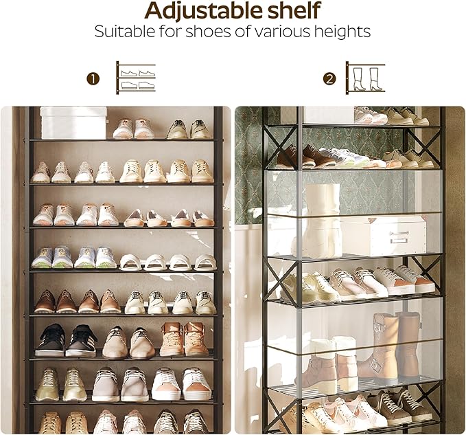 8 Tier Shoe Rack, Large Capacity Shoe Storage Organizer Holds 32 Pairs - Image 6
