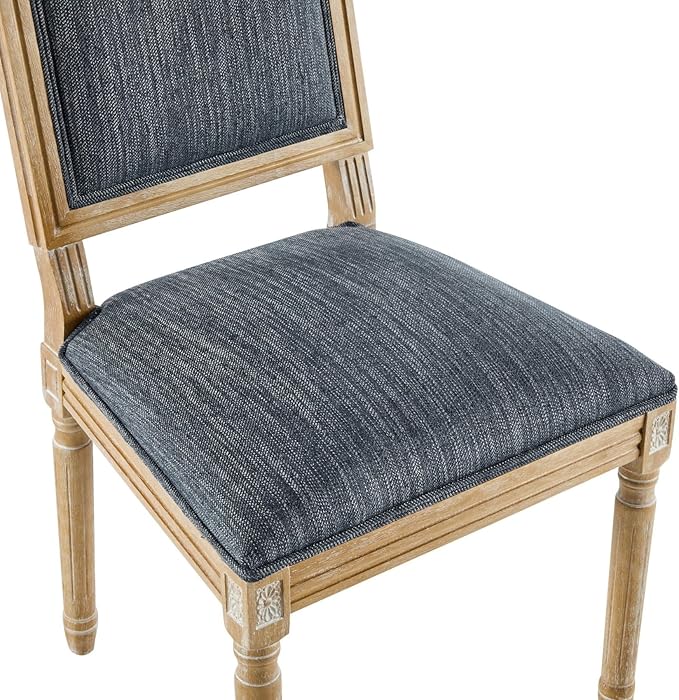 Merax Upholstered Solid Wood Dining Chairs Set of 4, French Country Style - Image 7