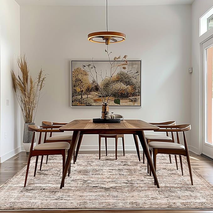 GENIMO 6x9 Area Rugs for Living Room, Machine Washable Non Slip Vintage Retro - Image 5