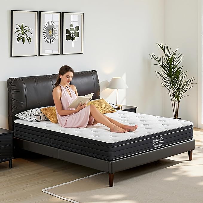King Size Mattress, 10 Inch 5-Zone Pocket Spring Hybrid Mattress by Kislot