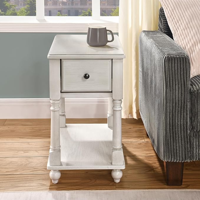 LEEMTORIG Set of 2 Solid Wood End Table Narrow Side Table - Image 4