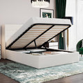 SHA CERLIN Full Size Lift Up Storage Bed/Velvet Upholstered/Modern Wingback by SHACERLIN
