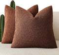 Foindtower Pack of 2 Textured Boucle Throw Pillow Covers Accent Solid Pillow by Foindtower