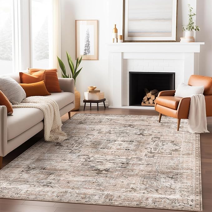 GENIMO 10x14 Area Rugs for Living Room, Machine Washable Non Slip Vintage Retro by GENIMO