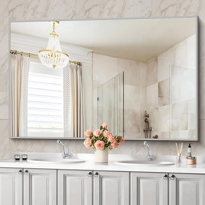 36x55inch Bathroom Mirror, Large Rectangular Wall Mirrors - Image 2