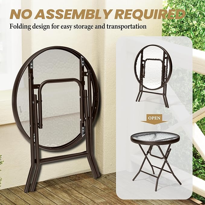 Foldable Patio Side Table Set of 2 - Image 4