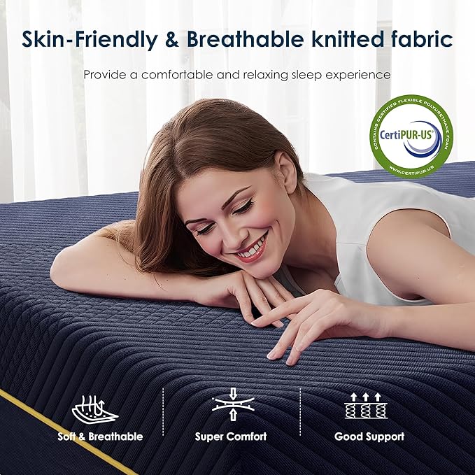 SDHYL King Mattress 14 Inch, Luxury Cooling Gel Memory Foam, Zero Motion - Image 4