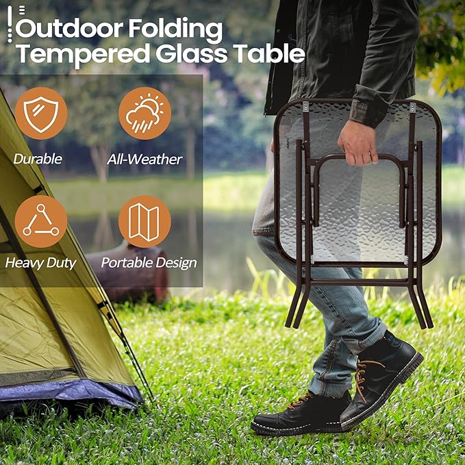 Foldable Outdoor Side Table Set of 2 - Image 4