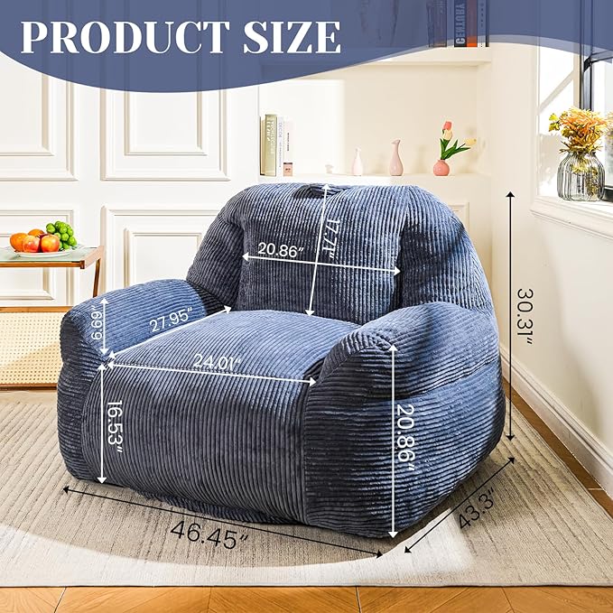 Giant Bean Bag Chair, Faux Fur Bean Bag Chairs - Image 2