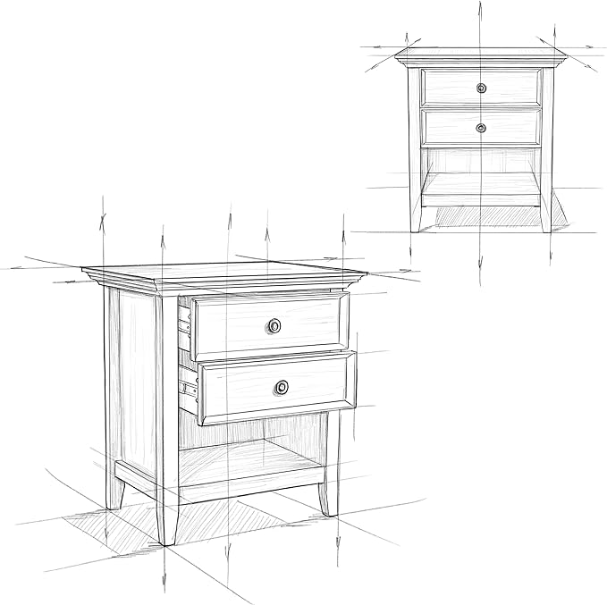 SIMPLIHOME Amherst Solid Wood 24 Inch Wide Traditional Bedside Nightstand Table - Image 13