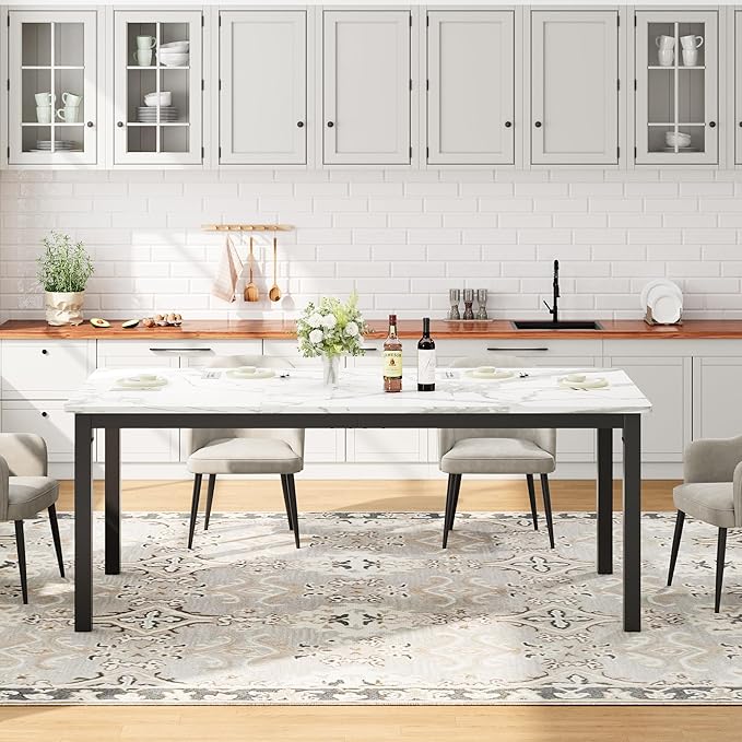 GarveeHome 78.7in Industrial Dining Table - Image 6