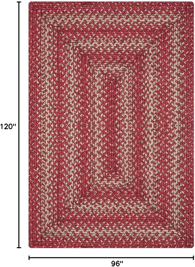 Homespice Apple Pie Jute Red 8x10' Braided Area Rug - Image 2