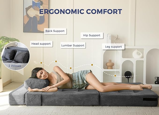 MAXYOYO Convertible Sofa Bed, Fold Out Sleeper Sofa - Image 7