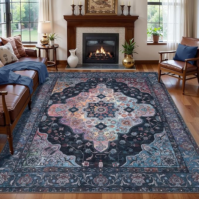 Tangsoo 3x5 Rug, Washable Vintage Rugs Indoor Area Rug, Non Slip Accent Rug - Image 7