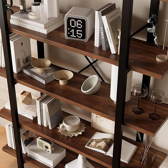 Solid Wood core Industrial Style Bookcase, Bookshelf - Image 4