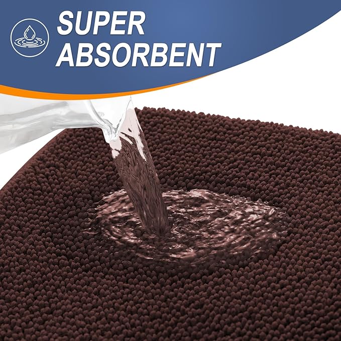 OLANLY Thick Memory Foam Bath Mat Rug 47x24, Extra Soft Absorbent Bathroom Rug - Image 3
