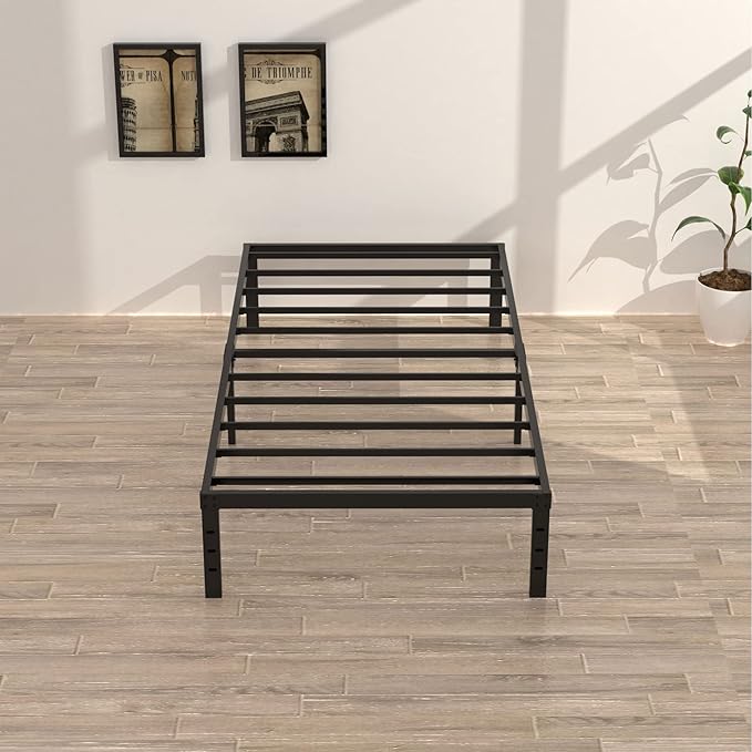 16 Inch Twin Bed Frames No Box Spring Need, Metal Platform Bed Frame Twin Size - Image 2