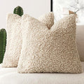 Foindtower 2 Pieces 20x20 Inch Light Khaki, Faux Fur Throw Pillow Cover Accent by Foindtower