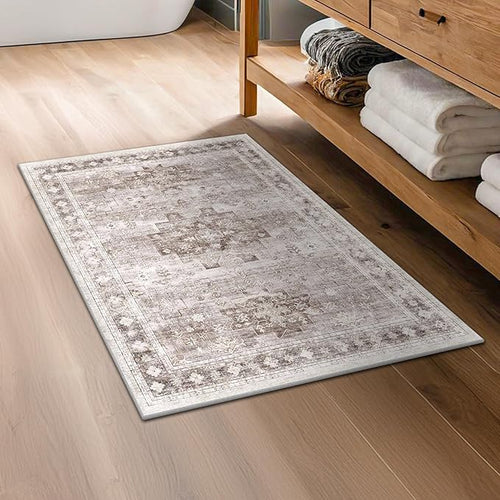 2x4 Boho Runner Rug, Neutral Farmhouse Entryway Rugs, Small Throw Runners - Image 2