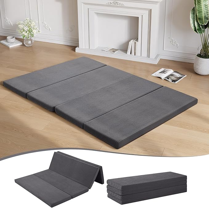 MeMoreCool Folding Foam Futon Mattress Queen, Foldable Japanese Floor Mattress by MeMoreCool