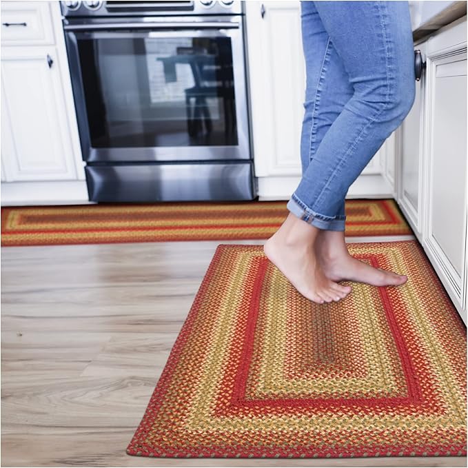 Homespice Cider Barn Cranberry Red Braided Runner Rug, 22x72 Rectangle by Homespice
