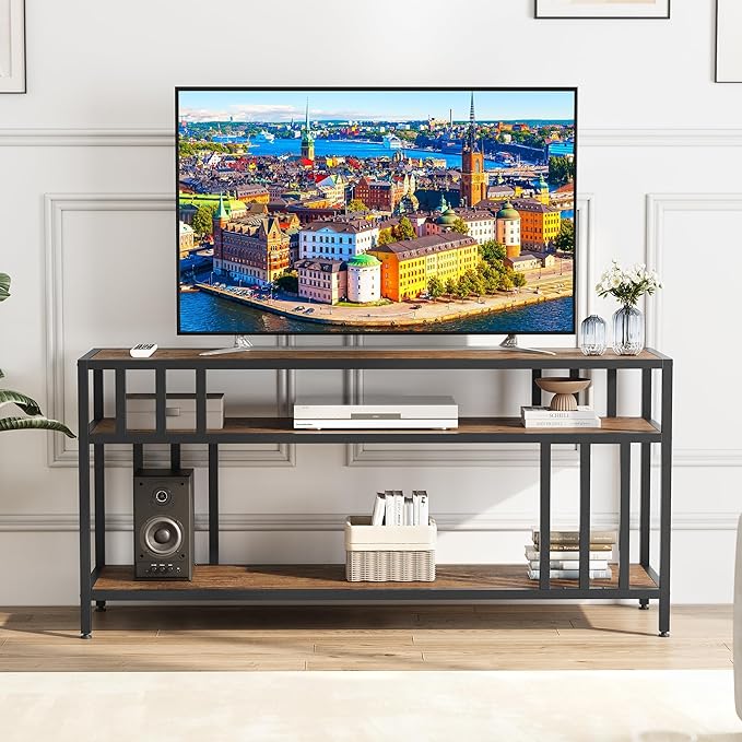 Garvee 58" TV Stand for Television up to 65 Inches, Entertainment Center - Image 2