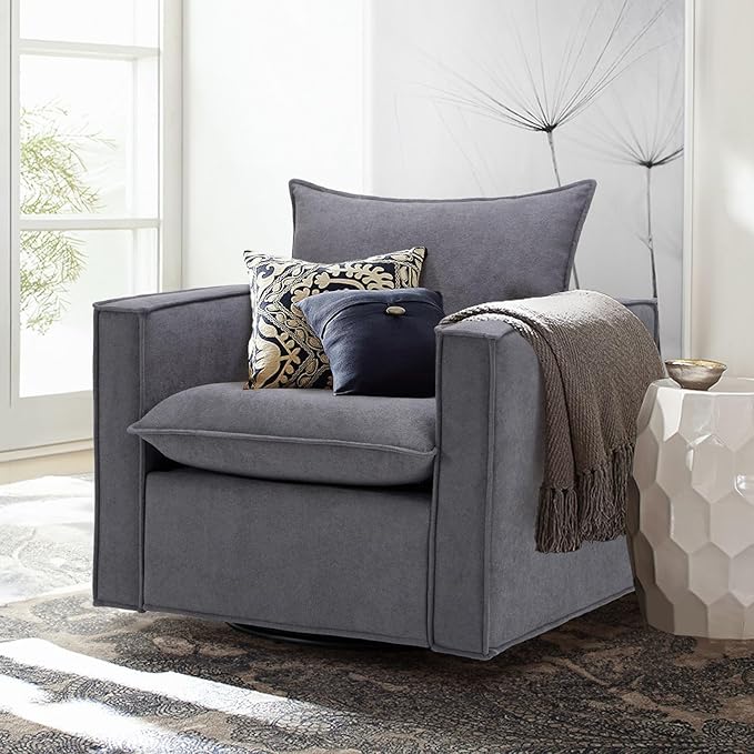 Swivel Accent Chair, 34 Inches Wide Upholstered Arm Chair - Image 8