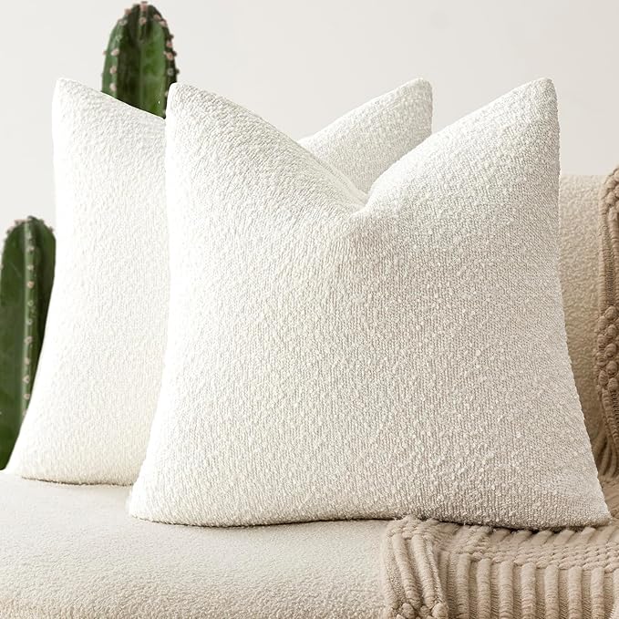 Foindtower Pack of 2, 20 x 20 Inch, Decorative Textured Boucle Throw Pillow by Foindtower
