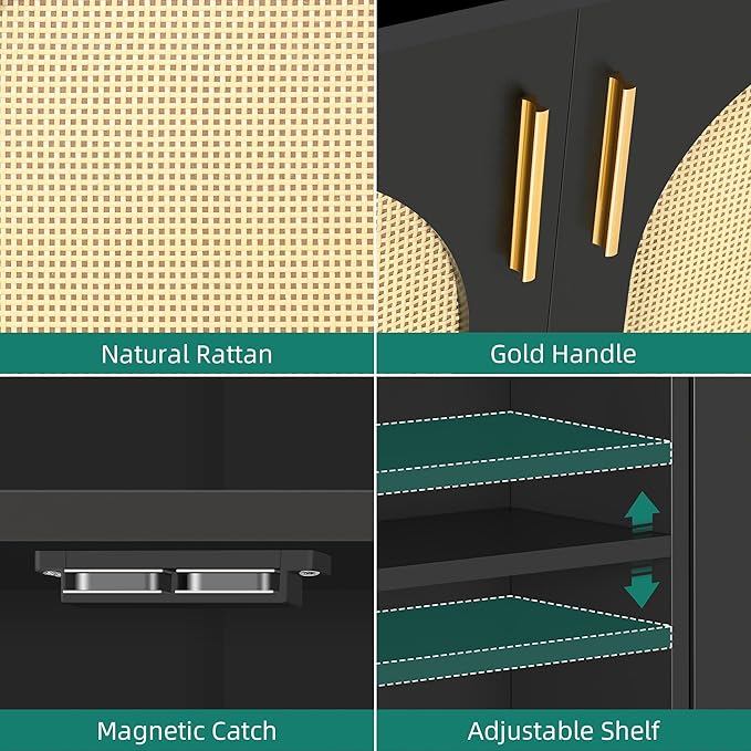 DWVO Buffet Sideboard Cabinet, Accent Storage Cabinet - Image 6